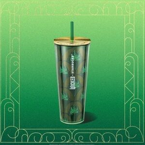 Starbucks Emerald Tumbler with Golden Lid